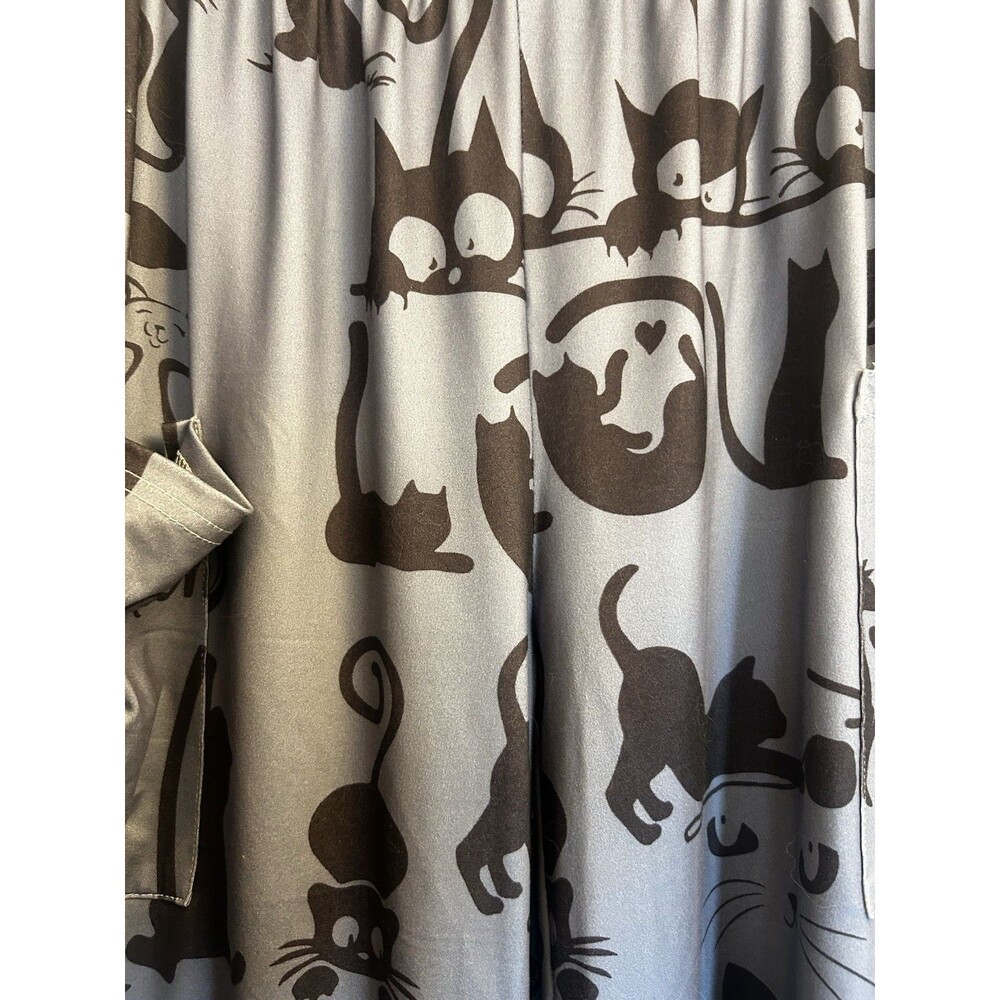 Cat Mom Lounge Pants Gray Black Print Stretch Casual Pants Front Pocket Sz L EUC - Picture 5 of 16
